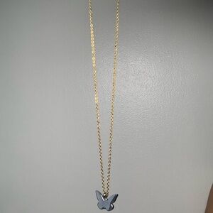 Butterfly Pendant Necklace - Gold & Silver